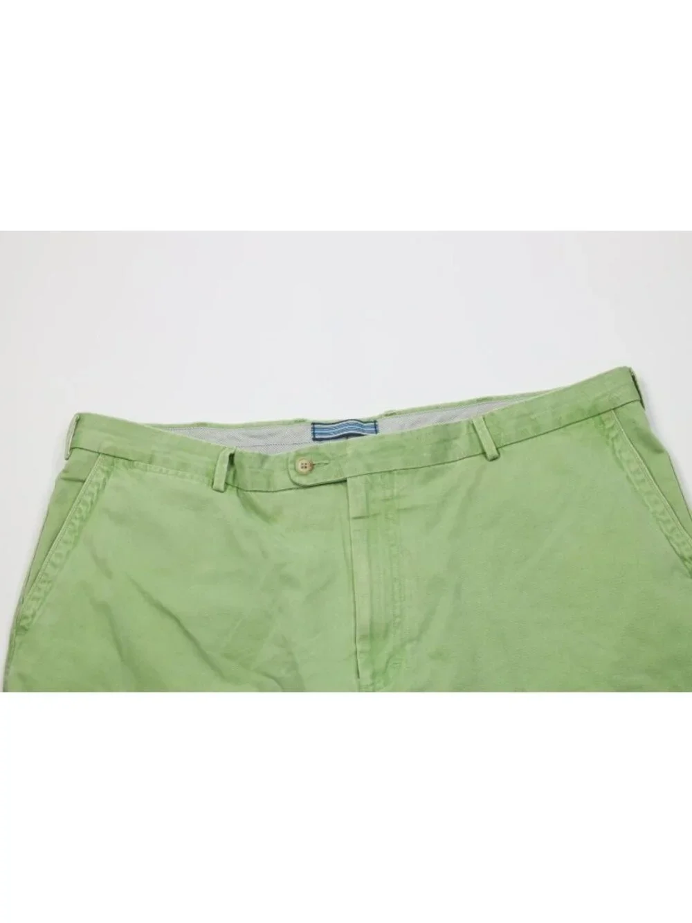 Peter Millar Mens 40 Faded Stonewash Golf Chino Shorts Green Pima Cotton